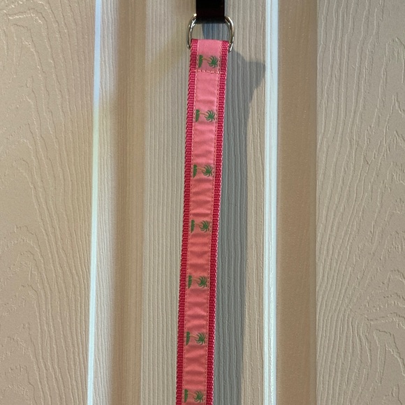 VGUC Pink Palm Tree D-Ring Belt - Picture 1 of 5